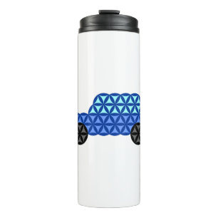 The Car Of Life - Sacred Shapes B1,Blue. Thermal Tumbler