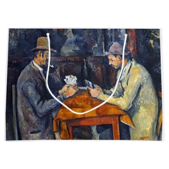 The Card Players, Cezanne Large Gift Bag (Front)
