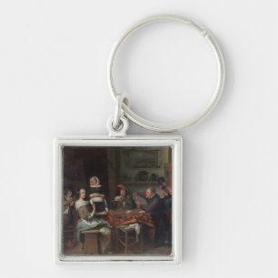 The Card Players Key Ring