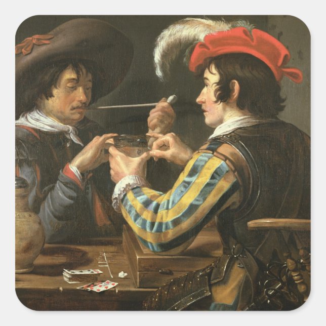 The Card Players Square Sticker (Front)