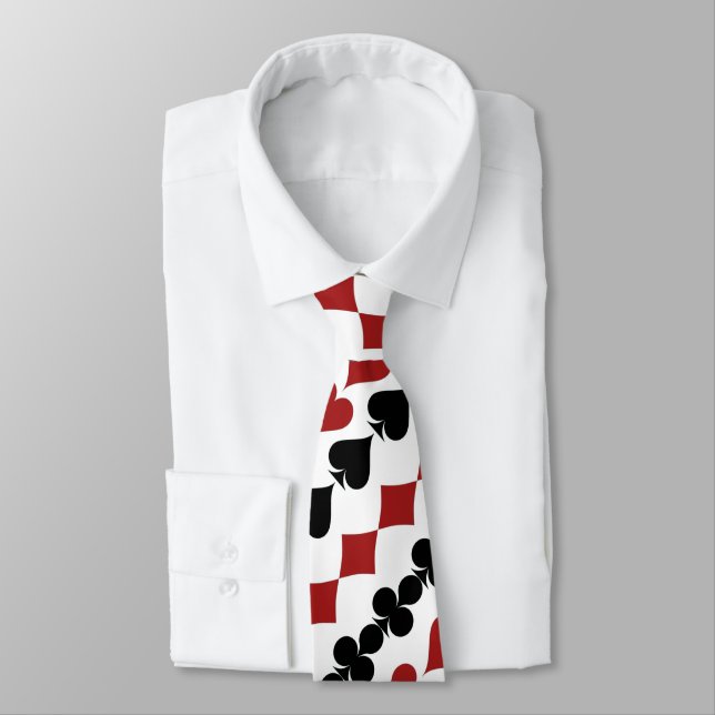 The Card Suits Neck Tie (Tied)