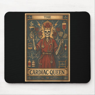 The cardiac queen tarot card skeleton cardiology mouse pad