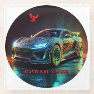 The Cardinal XL5000 Elite Sports Car Glass Coaster