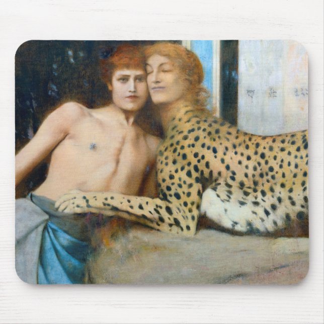 The Caresses, Fernand Khnopff Mouse Pad (Front)