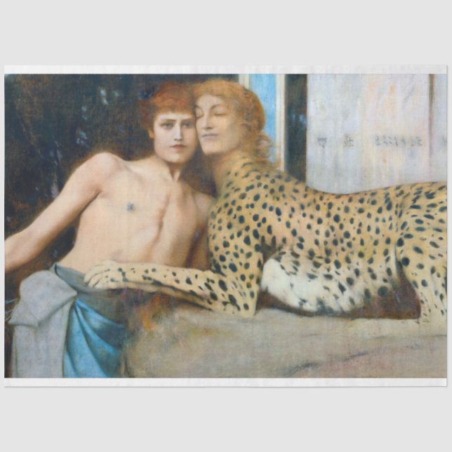 The Caresses, Fernand Khnopff Tissue Paper (Front)