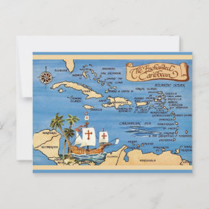 The Caribbean Map Postcard