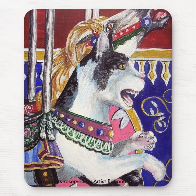 The Carousel Cat Mouse Pad (Front)