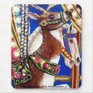 The Carousel Deer Mouse Pad