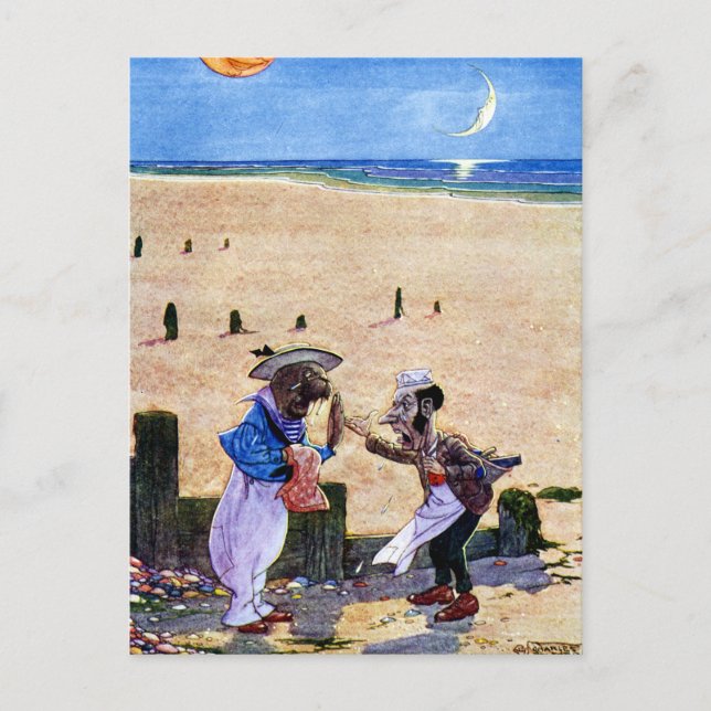The Carpenter and the Walrus - Alice in Wonderland Postcard (Front)