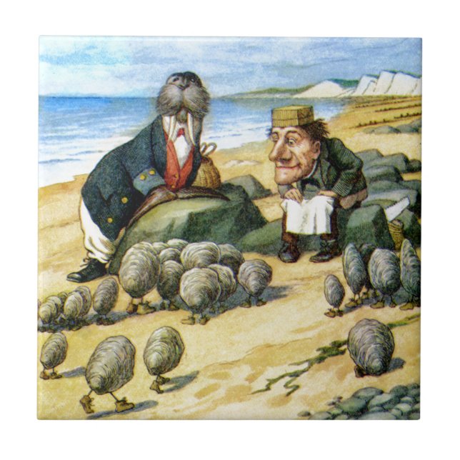 The Carpenter and the Walrus in Wonderland Tile (Front)