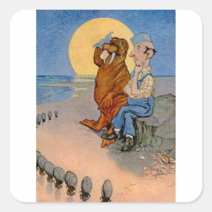 The Carpenter, The Walrus and the Oysters Square Sticker