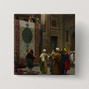 The Carpet Merchant, c.1887 (oil on canvas) 15 Cm Square Badge