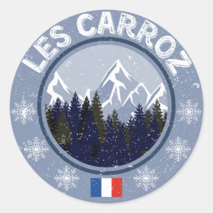 The Carroz Ski Resort Classic Round Sticker