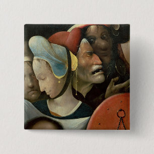 The Carrying of the Cross showing three faces 15 Cm Square Badge