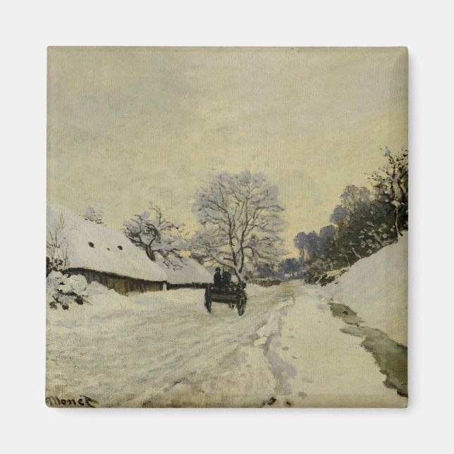 The Cart, or Road under Snow at Honfleur, 1865 Magnet (Front)