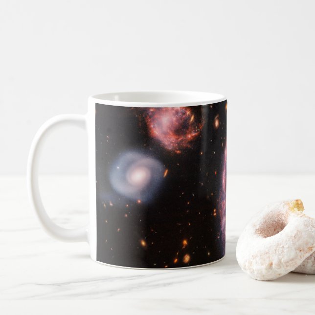 The Cartwheel Galaxy And Its Companion Galaxies. Coffee Mug (With Donut)