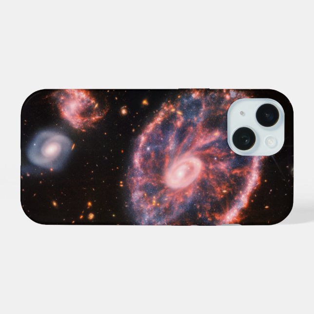 The Cartwheel Galaxy And Its Companion Galaxies. iPhone 15 Case (Back Horizontal)