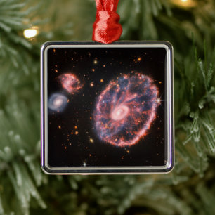 The Cartwheel Galaxy And Its Companion Galaxies. Metal Ornament