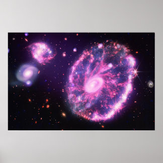 The Cartwheel Galaxy | Hubble & JWST Poster