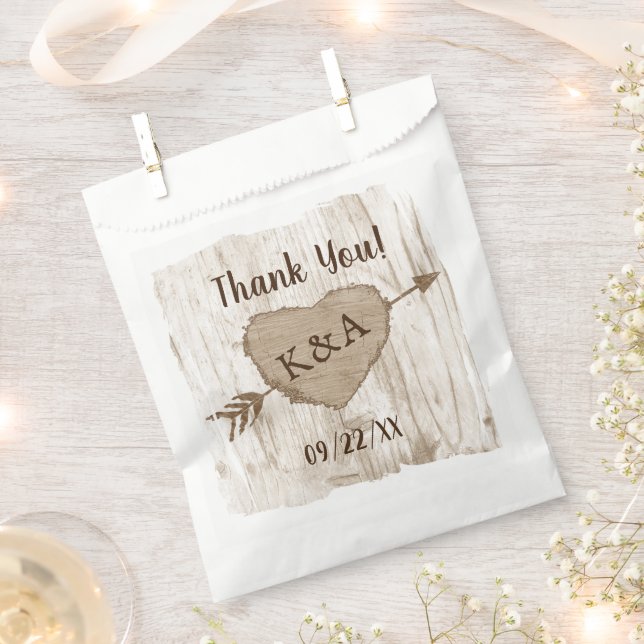 The Carved Heart Tree Wedding Collection Favour Bag (Clipped)