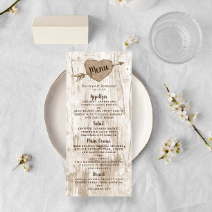 The Carved Heart Tree Wedding Collection Menu