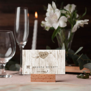 The Carved Heart Tree Wedding Collection Place Card