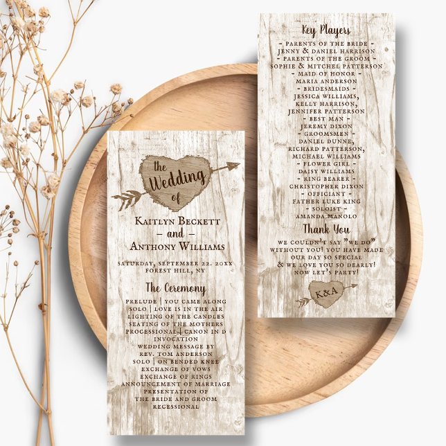 The Carved Heart Tree Wedding Collection Program Rack Card (Creator Uploaded)