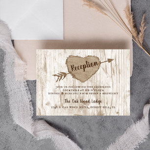 The Carved Heart Tree Wedding Collection Reception Enclosure Card