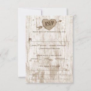 The Carved Heart Tree Wedding Collection RSVP Card