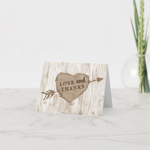 The Carved Heart Tree Wedding Collection Thank You Card