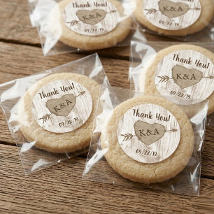 The Carved Heart Tree Wedding Collection Thank You Classic Round Sticker