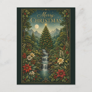 The Cascade of Christmas Magic Holiday Postcard