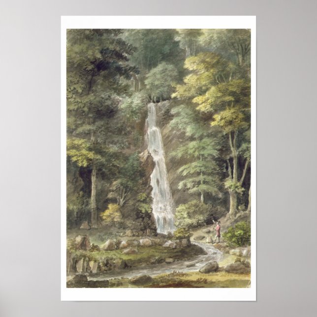 The Cascade Waterfall at Hestercombe Gardens (w/c Poster (Front)