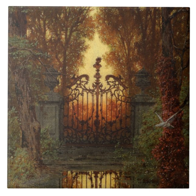 The Castle Gate (by Ferdinand Knab) Ceramic Tile (Front)