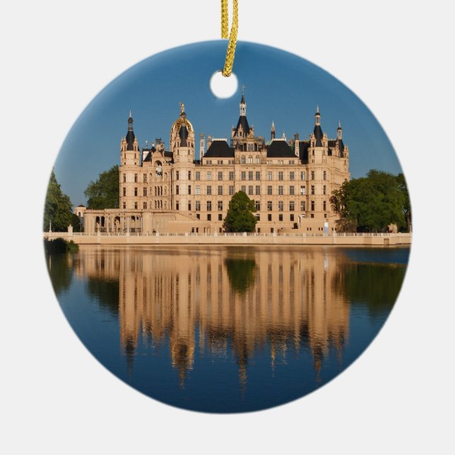 The castle in Schwerin in Germany Ceramic Ornament (Front)