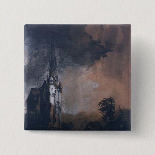 The Castle in the Moonlight 15 Cm Square Badge