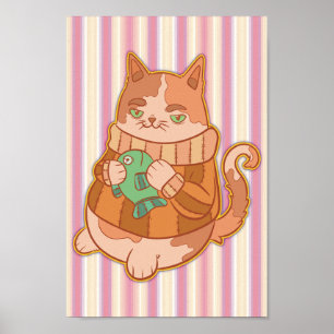 The Cat and Fish Poster