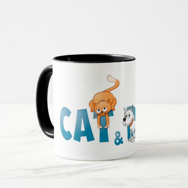The cat and the dog. mug (Front Left)