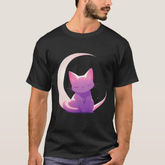 The Cat and the Moon (purple) T-Shirt