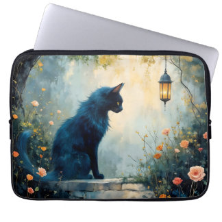 The Cat And The Roses Neoprene Laptop Sleeve 13 in