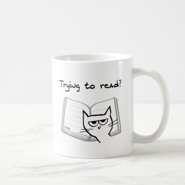 The Cat Challenges Book Lovers - Funny Cat Mug (Right)