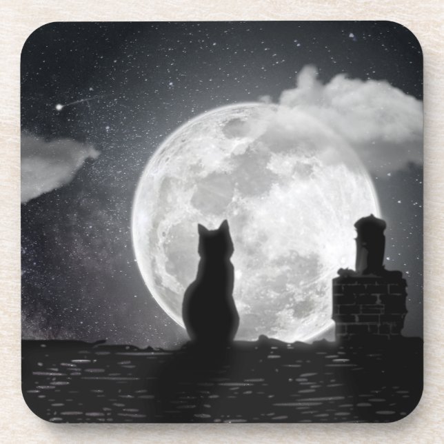 The cat dreams of the moon coaster (Front)