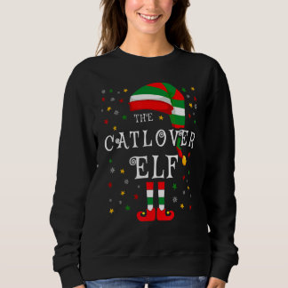 The Cat Elf  Christmas Family Matching Group Elf Sweatshirt