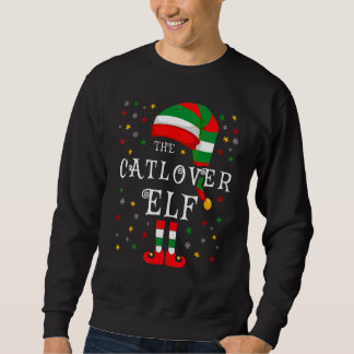 The Cat Elf  Christmas Family Matching Group Elf Sweatshirt