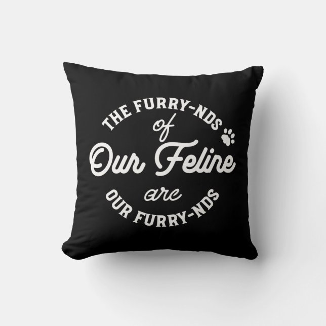  The Cat Friends Cute Pun Typography II Cushion (Front)