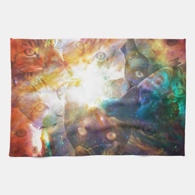 The Cat Galaxy Tea Towel (Horizontal)