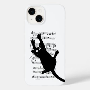 The cat hangs on musical notes Case-Mate iPhone 14 case