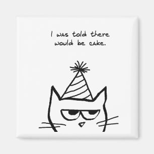 The Cat Hates Birthdays - Funny Cat Magnet