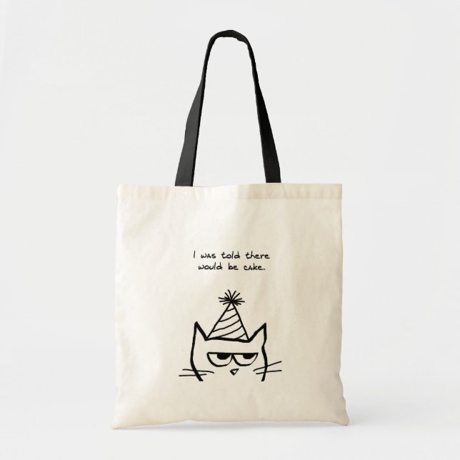 The Cat Hates Birthdays - Funny Cat Tote (Front)