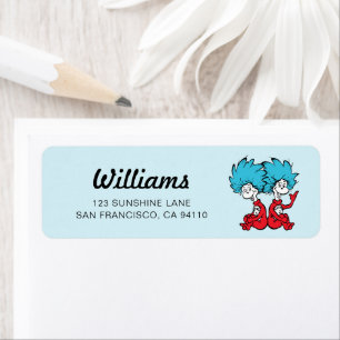 The Cat in the Hat Thing 1 & Thing 2 Return Address Label